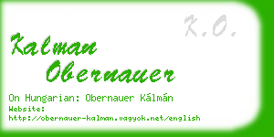 kalman obernauer business card
